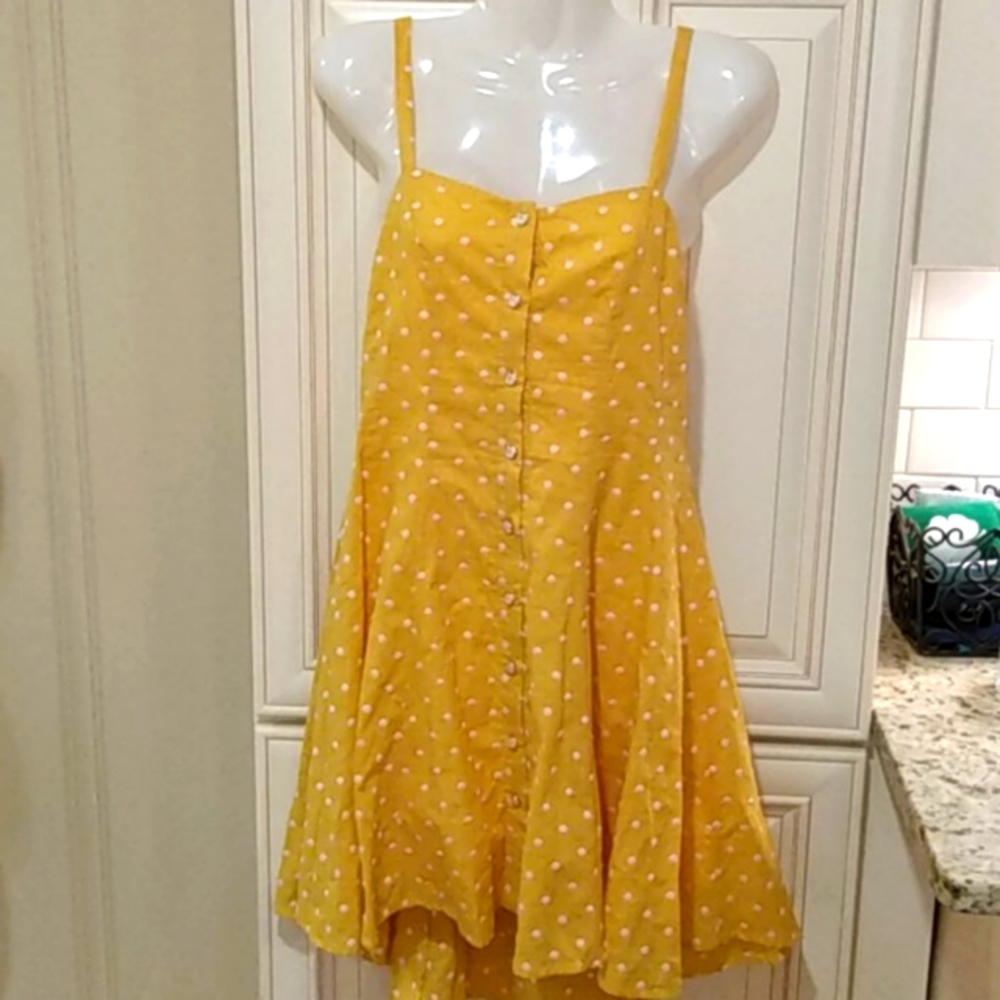 Chelsea and Violet yellow swiss-dot sundress